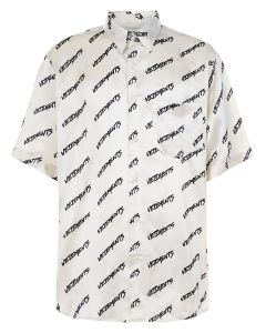 Vetements All-Over Logo Printed Short-Sleeved Shirt