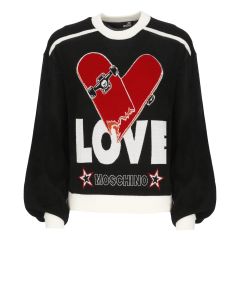 Love Moschino Graphic Printed Crewneck Sweater