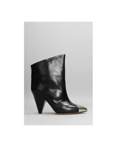 Lapio Texan Ankle Boots In Black Leather