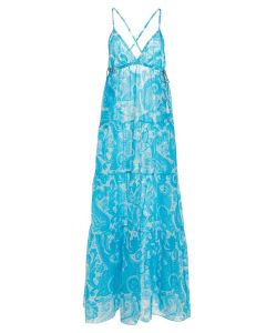 Etro Liquid Paisley Print Cross-Over Midi Dress