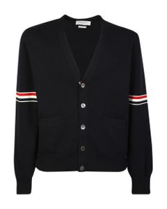 This Cardigan From Thom Browne Featuring The Label's Signature 4-bar Design At The Arm And A Classic Silhouette