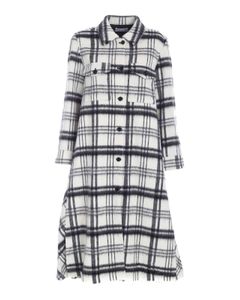 Checked coat in black and white