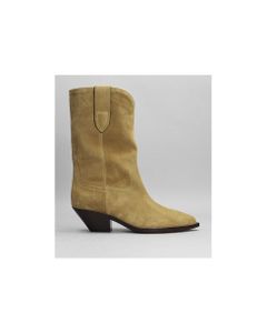 Dahope Texan Ankle Boots In Taupe Suede