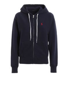 Cotton blend logo embroidery hoodie