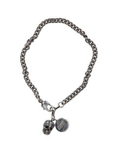 Alexander McQueen Logo Engraved Skull Chain Bracelet