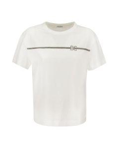 Cotton T-shirt with Precious Stripe