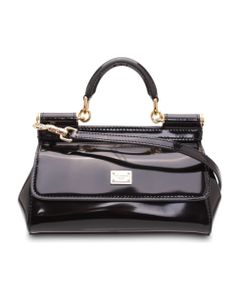 Dolce & Gabbana Small 'sicily' Shiny Leather Shoulder Bag