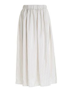 Striped print skirt in white