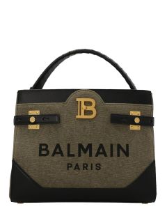Balmain Panelled B-Buzz Top Handle Bag