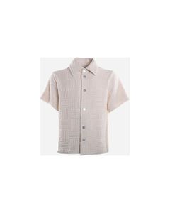 Cotton Blend Shirt With Woven Pattern