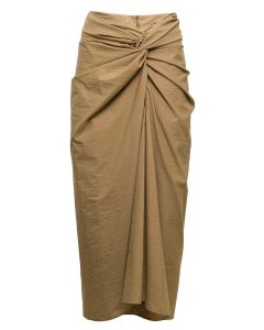 Brunello Cucinelli High Waist Pleated Midi Skirt
