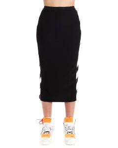 Off-White Diag Striped Pencil Skirt