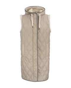 Long Reversible Waistcoat With Sheepskin Fur