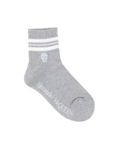 Alexander McQueen Striped Logo Intarsia-Knit Socks