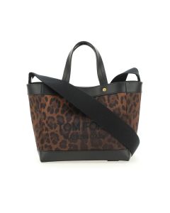 Tom Ford Leopard-Printed Logo Embroidered Tote Bag