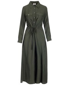 P.A.R.O.S.H. Drawstring Waist Buttoned Midi Dress