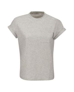 Stretch cotton jersey T-shirt with shiny tab