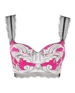 Versace Baroque Pattern Sleeveless Cropped Top