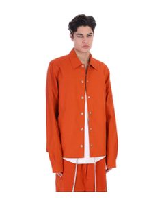 Snapfront Casual Jacket In Orange Cotton