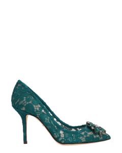 Dolce & Gabbana Embellished Pointed Toe Lace Pumps