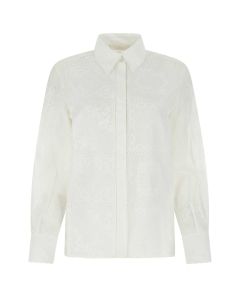 Chloé Floral Detailed Perforated Shirt