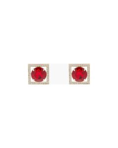 Square Clip-on Earrings With Crystals