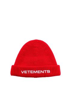 Vetements Logo Embroidered Beanie