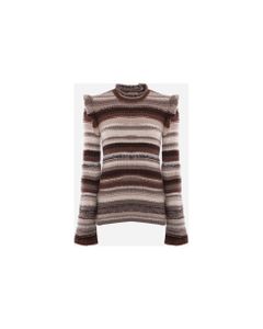 Cashmere And Wool Sweater With All-over Striped Pattern