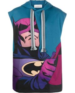 Lanvin Batman Graphic-Print Sleeveless Hoodie Top