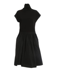 Technical fabric panelled dress