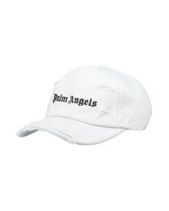 Palm Angels Distressed Logo-Embroidered Baseball Cap