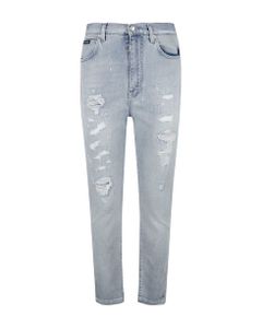 Distressed Effect 5 Pockets Jeans