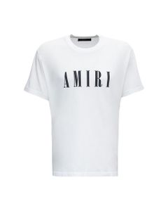 White Cotton T-shirt With Logo Print Amiri Man