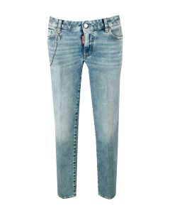 Dsquared2 Chain Logo Mid-Rise Jeans