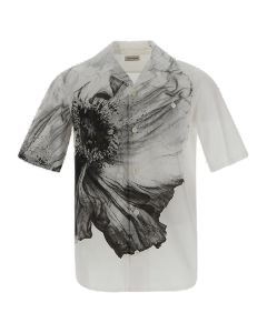 Alexander McQueen Flower Printed Short-Sleeved Shirt