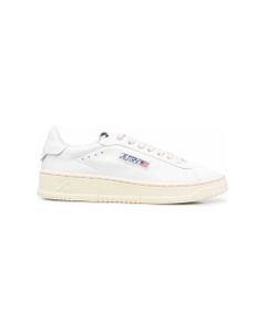 Autry Woman's Dallas White Leather Sneakers With Logo