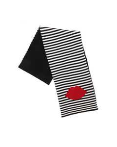 Lip Stripe scarf in black and white
