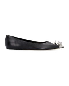 Leather Pointy-toe Ballet Flats