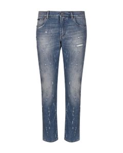 Distressed Effect 5 Pockets Jeans