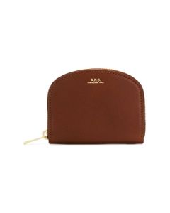 A.p.c. Woman's Demi-lune Brown Leather Wallet