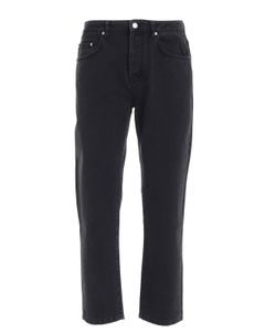 Cropped jeans in black