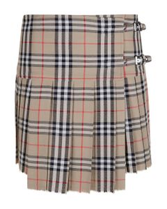 Check Pattern Pleated Short Skirt