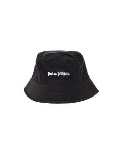 Black Cotton Classic Bucket Hat With Logo Palm Angels Woman
