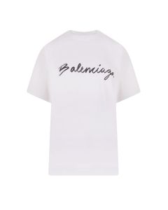 Balenciaga Logo Printed Medium Fit T-Shirt