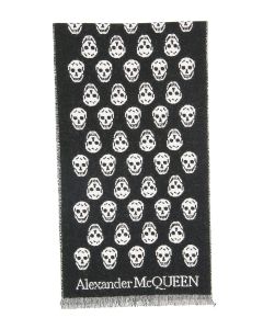 Alexander McQueen Allover Skull Intarsia Scarf