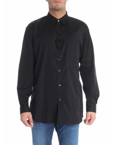 Black shirt with rigid inserts