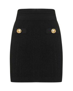 Balmain Buttoned Knit Mini Skirt