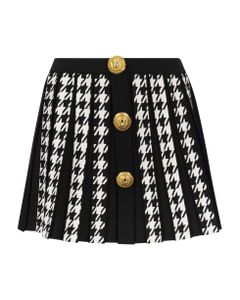 Pleated Miniskirt With Buttons