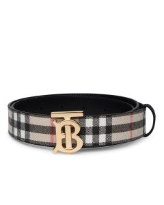 Burberry TB Plaque Checked Buckle Belt