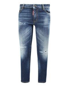 Dsquared2 Distressed Mid-Rise Cropped Jeans